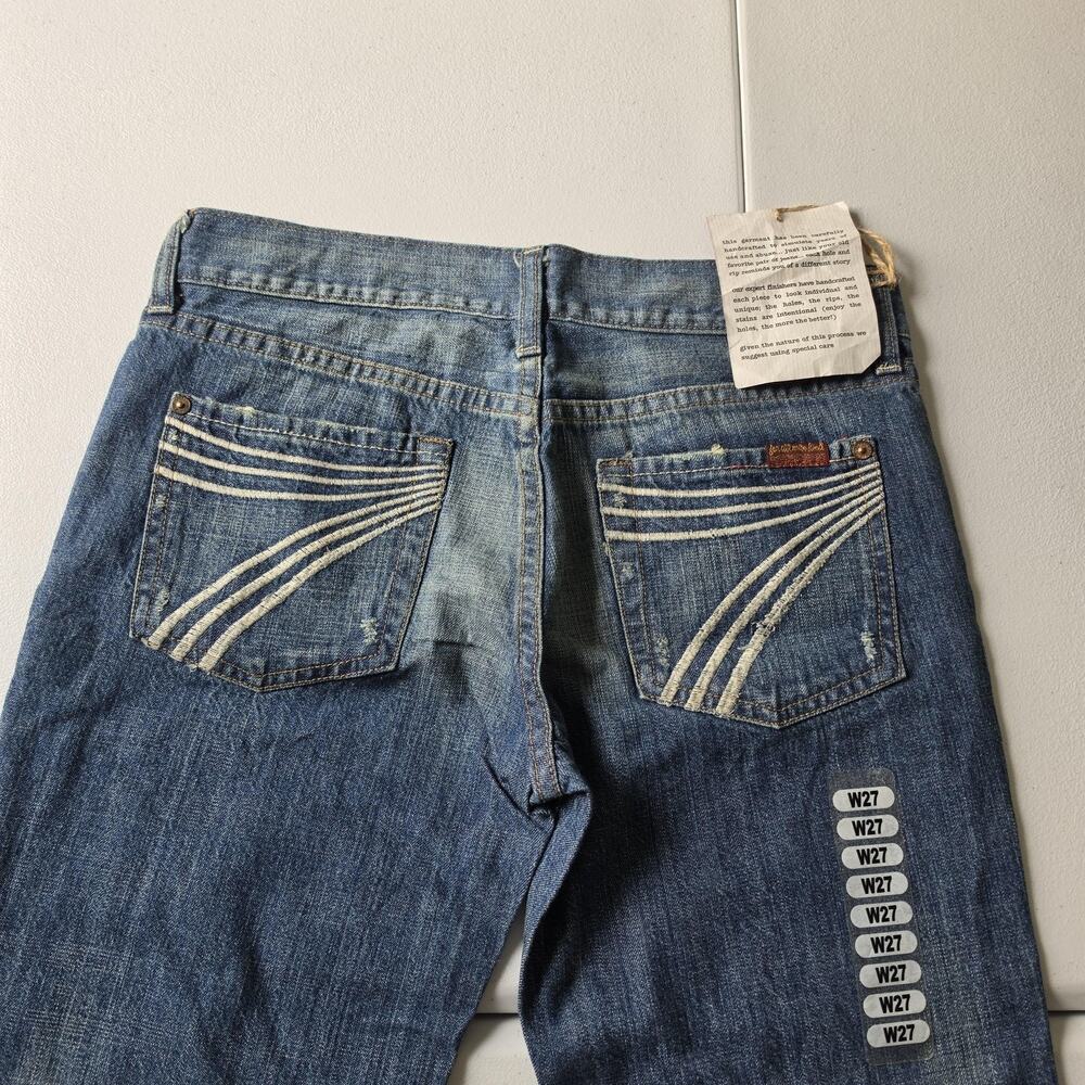 7 For All Mankind Jeans Womens 27 Blue Dojo Mid Rise Boot Cut 100% Cotton USA